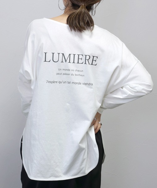 Aletta vita(アレッタビータ)の「ラウンドヘム長袖2WAYロゴカットソー(Tシャツ/カットソー・レディース・オフホワイト/ベージュ・FREE)」の16枚目の写真