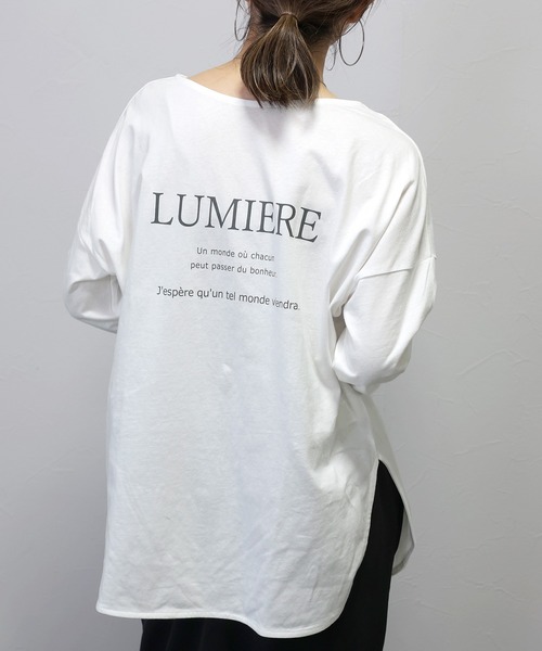 Aletta vita(アレッタビータ)の「ラウンドヘム長袖2WAYロゴカットソー(Tシャツ/カットソー・レディース・オフホワイト/ベージュ・FREE)」の17枚目の写真