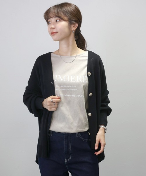 Aletta vita(アレッタビータ)の「ラウンドヘム長袖2WAYロゴカットソー(Tシャツ/カットソー・レディース・オフホワイト/ベージュ・FREE)」の20枚目の写真