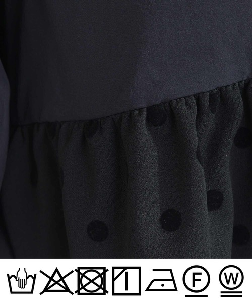 現行品✨️PICCIN PERLA 裾ドットフリル テフロン加工パーカー PICCIN PERLA パーカー 裾ドットフリル テフロン加工パーカー