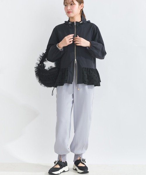 PICCIN PERLA（ピッチンペルラ）の「裾ドットフリル テフロン加工パーカー（パーカー・レディース・ブラック・M）」の6枚目の写真