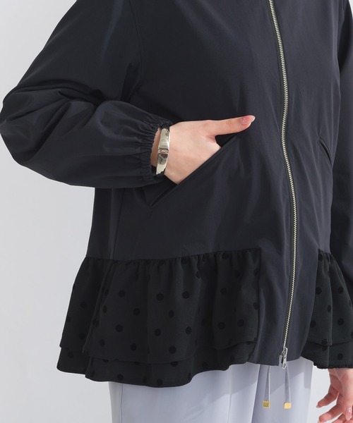 PICCIN PERLA（ピッチンペルラ）の「裾ドットフリル テフロン加工パーカー（パーカー・レディース・ブラック・M）」の12枚目の写真