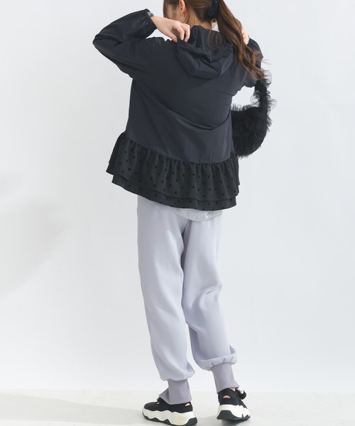 PICCIN PERLA（ピッチンペルラ）の「裾ドットフリル テフロン加工パーカー（パーカー・レディース・ブラック・M）」の8枚目の写真