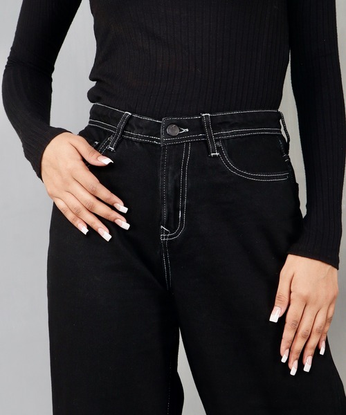 London Denim（ロンドンデニム）の「London Denim (Chelsea) Ultra Flare cut / ウルトラ ワイド ブーツカット フレア－ バギーパンツ（デニムパンツ・レディース・グレー系その他/ブラック・LL/S/M/L）」の5枚目の写真