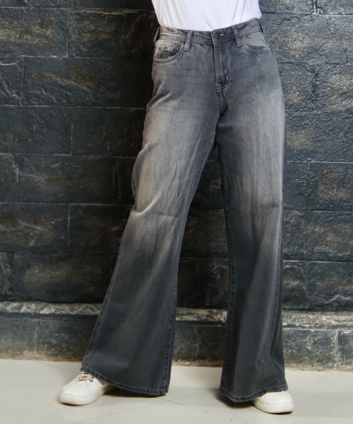 London Denim（ロンドンデニム）の「London Denim (Chelsea) Ultra Flare cut / ウルトラ ワイド ブーツカット フレア－ バギーパンツ（デニムパンツ・レディース・グレー系その他/ブラック・LL/S/M/L）」の11枚目の写真