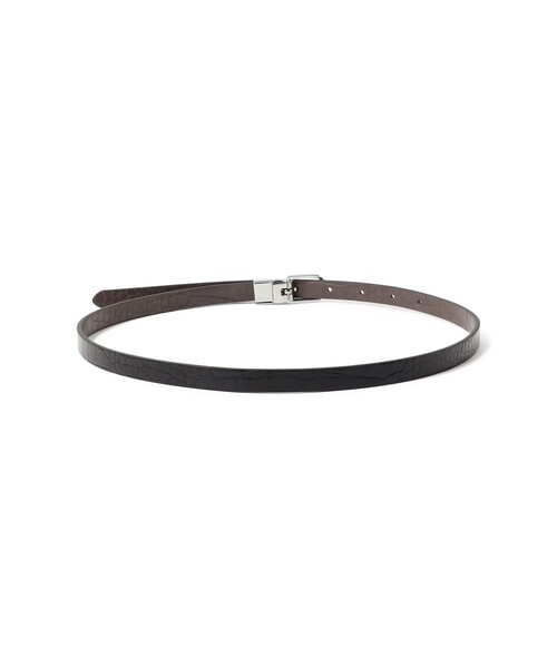 BEAMS HEART(ビームスハート)の「細幅 クロコ リバー ベルト(ベルト・レディース・ブラック/オリーブ/シルバー・ONE SIZE)」の5枚目の写真