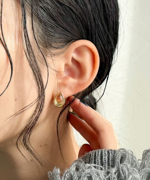セール】クリアしずくワンタッチピアス（ピアス（両耳用