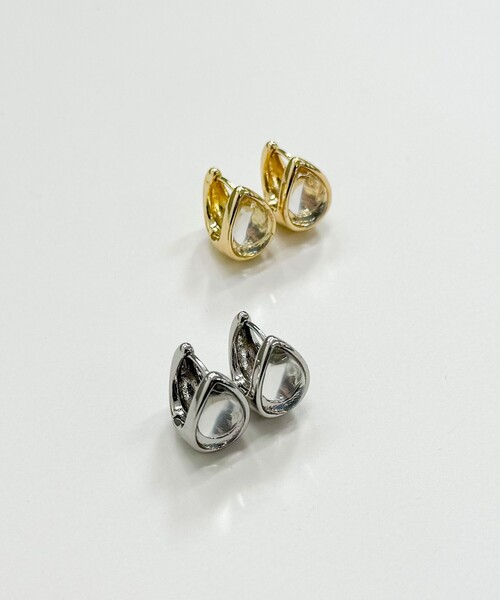 fredy emue（フレディエミュ）の「クリアしずくワンタッチピアス（ピアス（両耳用）・レディース・シルバー/ゴールド・FREE）」の7枚目の写真