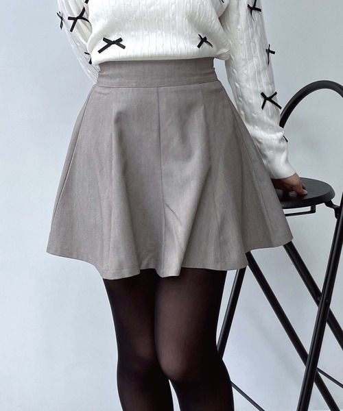 AS KNOW AS plus（アズノゥアズプラス）の「●スタイルアップ フレアミニスカート インナーパンツ 裏地付き（スカート・レディース・チャコールグレー/ブラック/ベージュ・FREE）」の3枚目の写真