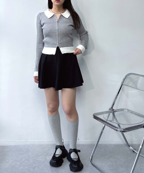 AS KNOW AS plus（アズノゥアズプラス）の「●スタイルアップ フレアミニスカート インナーパンツ 裏地付き（スカート・レディース・チャコールグレー/ブラック/ベージュ・FREE）」の8枚目の写真