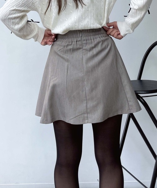 AS KNOW AS plus（アズノゥアズプラス）の「●スタイルアップ フレアミニスカート インナーパンツ 裏地付き（スカート・レディース・チャコールグレー/ブラック/ベージュ・FREE）」の15枚目の写真