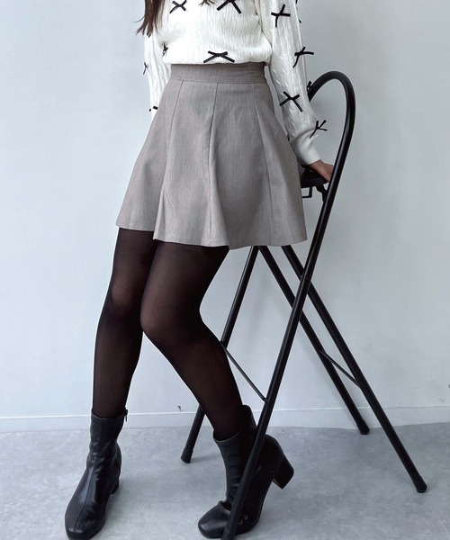 AS KNOW AS plus（アズノゥアズプラス）の「●スタイルアップ フレアミニスカート インナーパンツ 裏地付き（スカート・レディース・チャコールグレー/ブラック/ベージュ・FREE）」の17枚目の写真