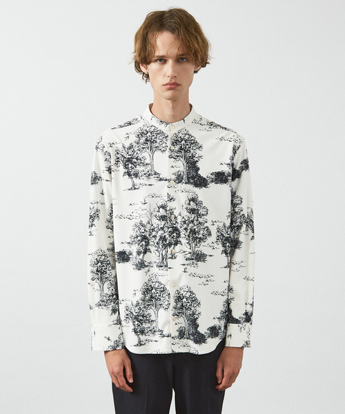 ABAHOUSE（アバハウス）の「総柄 トワルドジュイ バンドカラーシャツ（シャツ/ブラウス・メンズ・アイボリー・50/48/46/44）」の3枚目の写真