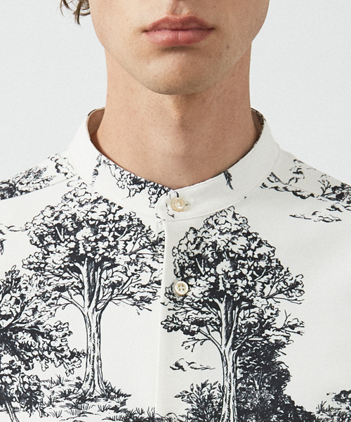 ABAHOUSE（アバハウス）の「総柄 トワルドジュイ バンドカラーシャツ（シャツ/ブラウス・メンズ・アイボリー・50/48/46/44）」の6枚目の写真