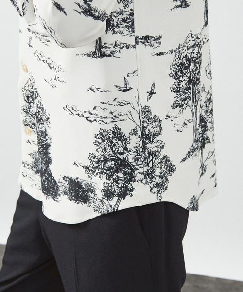 ABAHOUSE（アバハウス）の「総柄 トワルドジュイ バンドカラーシャツ（シャツ/ブラウス・メンズ・アイボリー・50/48/46/44）」の8枚目の写真