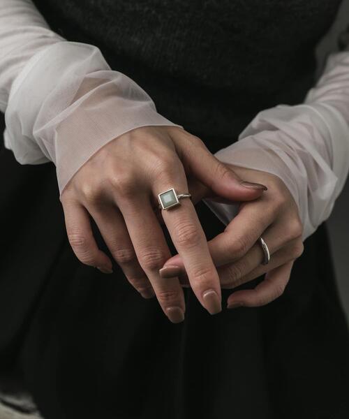 SMELLY（スメリー）の「SMELLY so’　square amazonite ring（リング・レディース・シルバー系その他・11）」の4枚目の写真