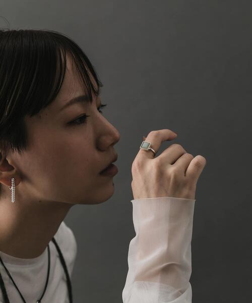 SMELLY（スメリー）の「SMELLY so’　square amazonite ring（リング・レディース・シルバー系その他・11）」の6枚目の写真