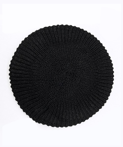 polcadot（ポルカドット）の「PAPER YARN BERET/軽くてシンプル編みベレー帽（ハンチング/ベレー帽・レディース・ブラック/パープル/グレイッシュベージュ/キャメル・FREE）」の2枚目の写真