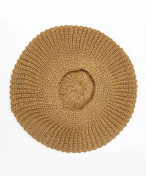 polcadot（ポルカドット）の「PAPER YARN BERET/軽くてシンプル編みベレー帽（ハンチング/ベレー帽・レディース・ブラック/パープル/グレイッシュベージュ/キャメル・FREE）」の6枚目の写真