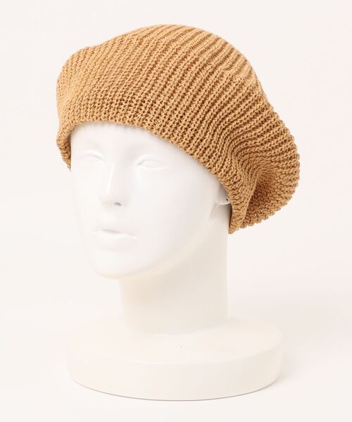 polcadot（ポルカドット）の「PAPER YARN BERET/軽くてシンプル編みベレー帽（ハンチング/ベレー帽・レディース・ブラック/パープル/グレイッシュベージュ/キャメル・FREE）」の5枚目の写真