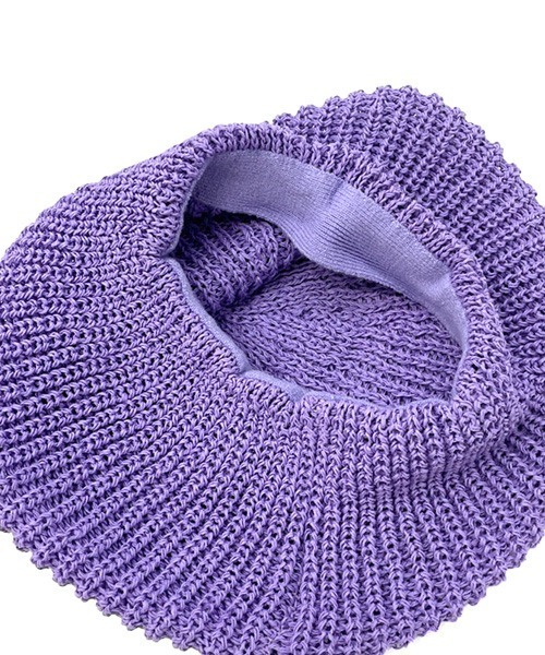 polcadot（ポルカドット）の「PAPER YARN BERET/軽くてシンプル編みベレー帽（ハンチング/ベレー帽・レディース・ブラック/パープル/グレイッシュベージュ/キャメル・FREE）」の16枚目の写真
