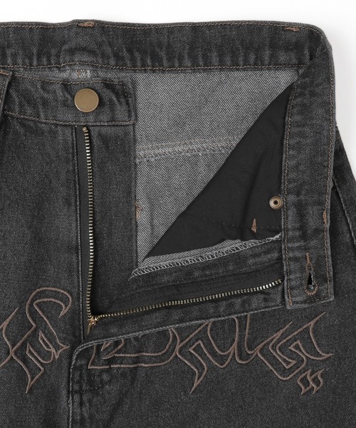 Figments（フィグメンツ）の「フロントエンブロバギーデニム（デニムパンツ・レディース・ブラック/ブルー・SMALL/MEDIUM/LARGE）」の13枚目の写真