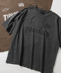 THRASHER（スラッシャー）の「【at】〔THRASHER スラッシャー〕GAME DIAMOND HEART LOGO S S PIGMENT TEE アソートパターンロゴ ピグメントTシャツ（Tシャツ/カットソー）」