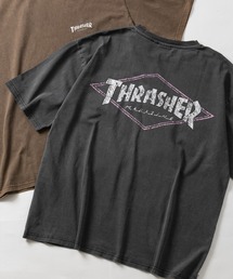 【at】〔THRASHER/スラッシャー〕GAME DIAMOND HEART LOGO S/S PIGMENT TEE アソートパターンロゴ ピグメントTシャツ