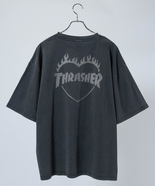 激レア THRASHER ファイヤーハートロゴ Tシャツ Mアッシュグレー 激レア THRASHER ファイヤーハートロゴ Tシャツ Mアッシュグレー