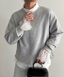 fredy emue | デニム/無地袖レースバンドカラーブラウス(シャツ/ブラウス)