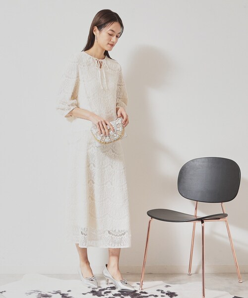 セール】【春色／セットアップ可】裾スカラレースブラウス（シャツ