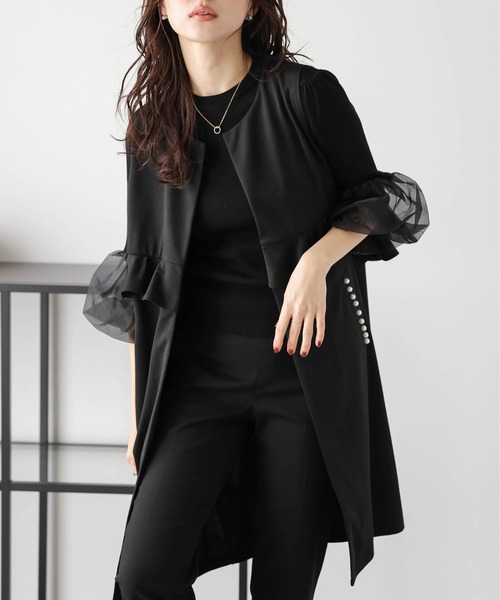 La-gemme（ラジェム）の「ウエストフリル パールポケットジレ（ベスト・レディース・ネイビー/モカ/ブラック・フリー）」の4枚目の写真