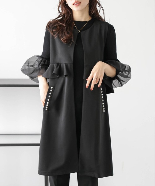 La-gemme（ラジェム）の「ウエストフリル パールポケットジレ（ベスト・レディース・ネイビー/モカ/ブラック・フリー）」の6枚目の写真