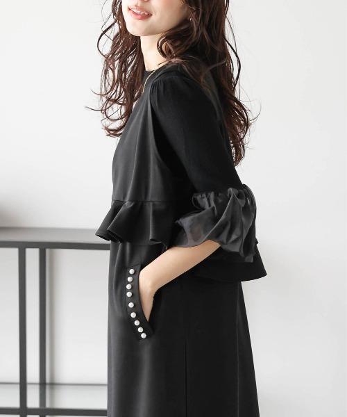 La-gemme（ラジェム）の「ウエストフリル パールポケットジレ（ベスト・レディース・ネイビー/モカ/ブラック・フリー）」の7枚目の写真