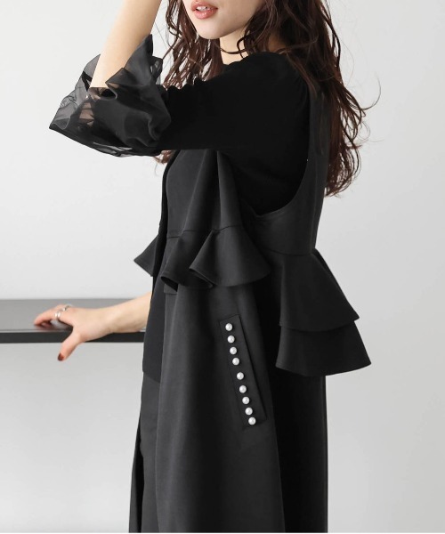 La-gemme（ラジェム）の「ウエストフリル パールポケットジレ（ベスト・レディース・ネイビー/モカ/ブラック・フリー）」の19枚目の写真