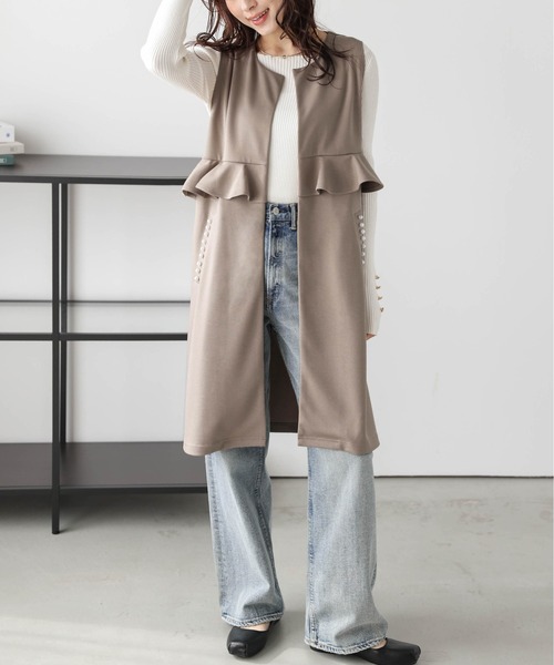 La-gemme（ラジェム）の「ウエストフリル パールポケットジレ（ベスト・レディース・ネイビー/モカ/ブラック・フリー）」の20枚目の写真