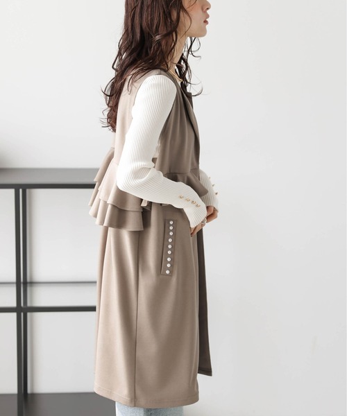 La-gemme（ラジェム）の「ウエストフリル パールポケットジレ（ベスト・レディース・ネイビー/モカ/ブラック・フリー）」の22枚目の写真