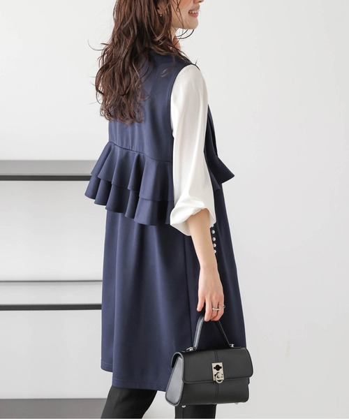 La-gemme（ラジェム）の「ウエストフリル パールポケットジレ（ベスト・レディース・ネイビー/モカ/ブラック・フリー）」の15枚目の写真