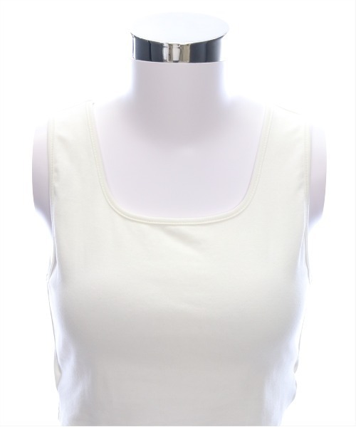 clear（クリア）の「カップ付きチビタンクトップ ［着回し万能］≪2025SS新作≫（タンクトップ・レディース・オフホワイト/ブラック・F）」の10枚目の写真