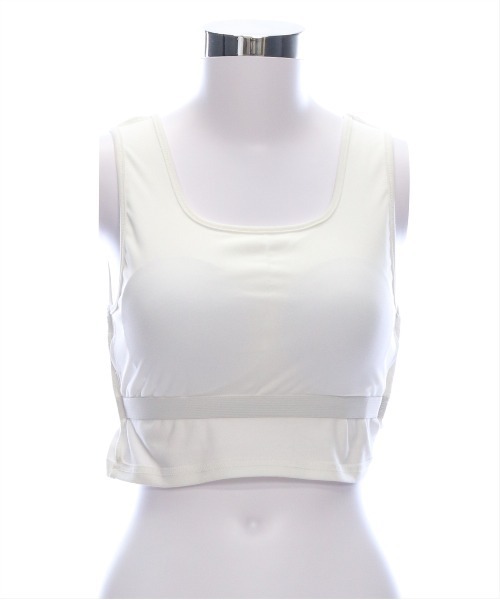 clear（クリア）の「カップ付きチビタンクトップ ［着回し万能］≪2025SS新作≫（タンクトップ・レディース・オフホワイト/ブラック・F）」の13枚目の写真