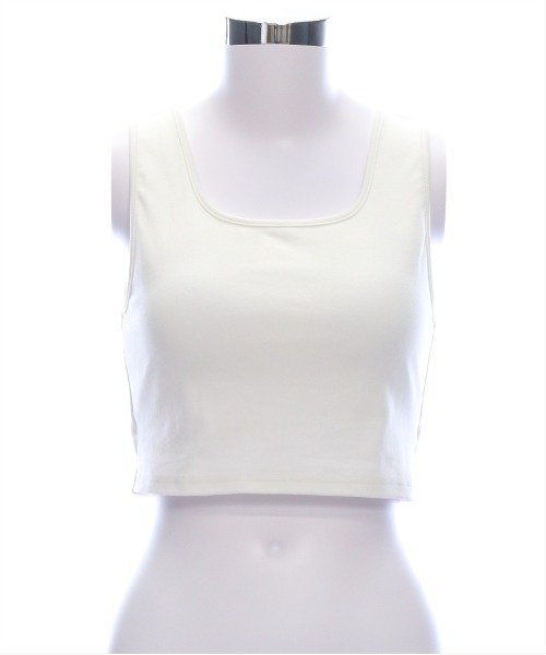 clear（クリア）の「カップ付きチビタンクトップ ［着回し万能］≪2025SS新作≫（タンクトップ・レディース・オフホワイト/ブラック・F）」の17枚目の写真