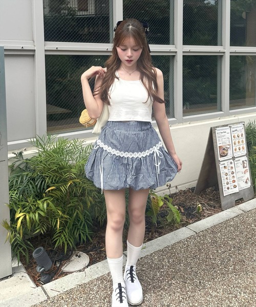 clear（クリア）の「カップ付きチビタンクトップ ［着回し万能］≪2025SS新作≫（タンクトップ・レディース・オフホワイト/ブラック・F）」の18枚目の写真