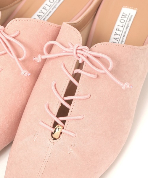 BAYFLOW（ベイフロー）の「レースアップフラットミュール（その他シューズ・レディース・ブラック/ピンク・LARGE/MEDIUM）」の16枚目の写真