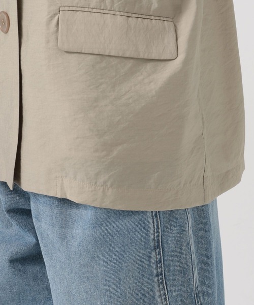 BAYFLOW（ベイフロー）の「[程よい透け感]シアージャケット（テーラードジャケット・レディース・ブラック/グレイッシュベージュ・MEDIUM/SMALL）」の19枚目の写真