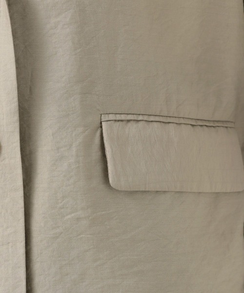 BAYFLOW（ベイフロー）の「[程よい透け感]シアージャケット（テーラードジャケット・レディース・ブラック/グレイッシュベージュ・MEDIUM/SMALL）」の20枚目の写真