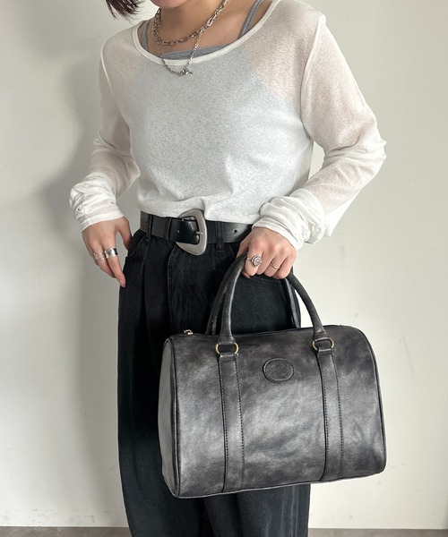 apres jour mignon(アプレジュールミニョン)の「ボストンバッグ(ボストンバッグ・レディース・ブラウン/ブラック・フリー)」の3枚目の写真