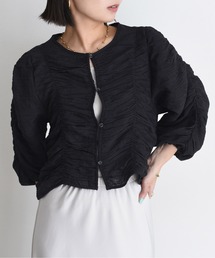 EimeeLaw　エイミーロウ　シャーリング レース　ショート　カーディガン Eimee Law（エイミーロウ） カーディガン 84291F-2 レディース ニット