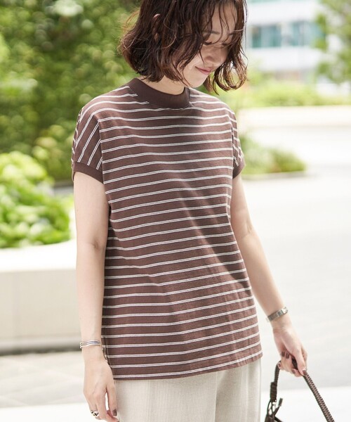 coen(コーエン)の「リピT・USAコットンフレンチスリーブTシャツ(WEB限定カラー)(Tシャツ/カットソー・レディース・ブラック/オフホワイト/ダークグレー/ロイヤルブルー/その他1/その他2/その他4/その他3・M/L)」の7枚目の写真