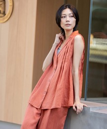 Munich | 【吸水性」【発散性」フレンチリネンタックブラウス(シャツ/ブラウス)