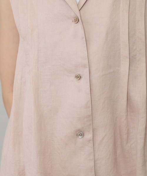 Munich（ミューニック）の「【吸水性」【発散性」フレンチリネンタックブラウス（シャツ/ブラウス・レディース・モカ/ホワイト/コーラルピンク/ライトピンク・FREE）」の16枚目の写真